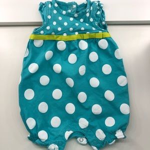 Carters Teal Polka Dot Romper Size 3m.